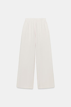 ZARA ШИРОКИЕ БРЮКИ С ЭФФЕКТОМ ПОТЕРТОСТИ, ПАСТЕЛЬНО-РОЗОВЫЙ