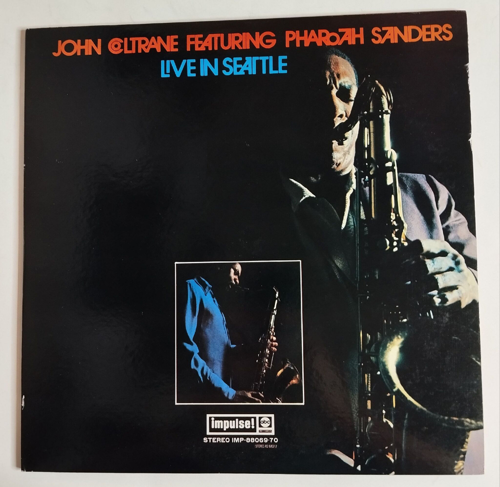 Винтажная виниловая пластинка LP John Coltrane Featuring Pharoah Sanders Live In Seattle (Japan 1972) (No Obi)