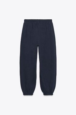 ZARA БРЮКИ-ДЖОГГЕРЫ С ТЕКСТОМ, СИНИЙ