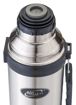 Термос Biostal (1,8 литра) с ручкой, стальной