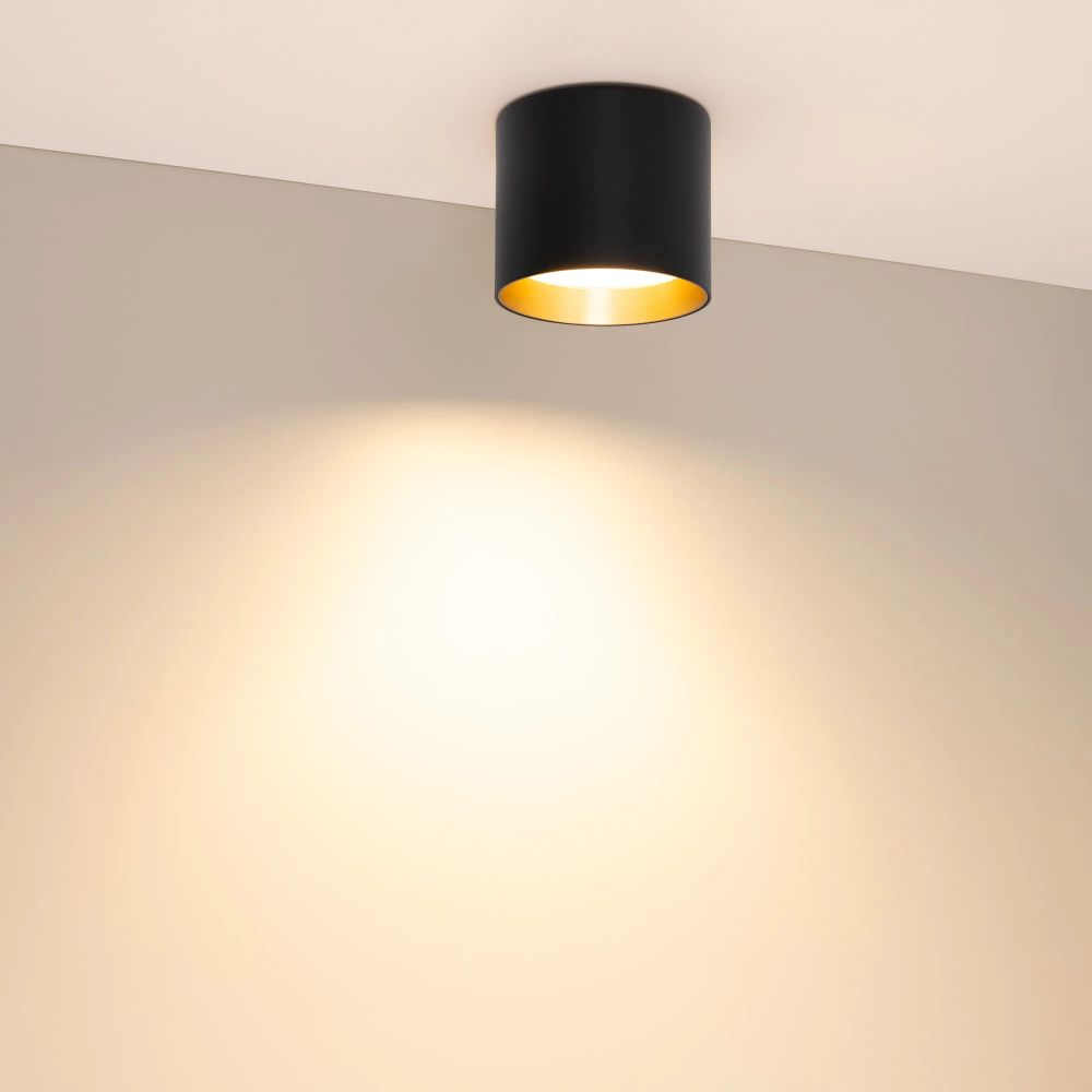 Светильник SP-BISCOTTO-R90-8W Warm3300-MIX (BK-GD, 80 deg, 230V) (Arlight, IP54 Металл, 5 лет) 055025