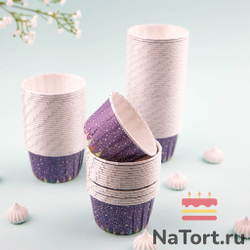 Формы бумажные с ламинацией «Маффин» 50х40 мм (Новогодние флажки ) 100 шт