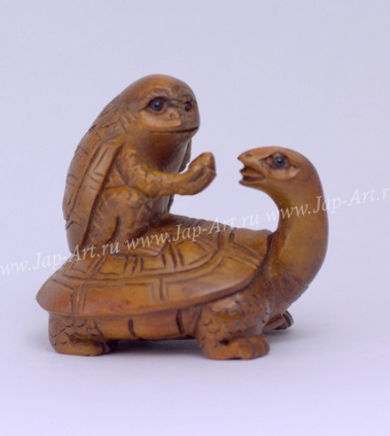 Нэцкэ Черепаха и Каппа (водяной)
