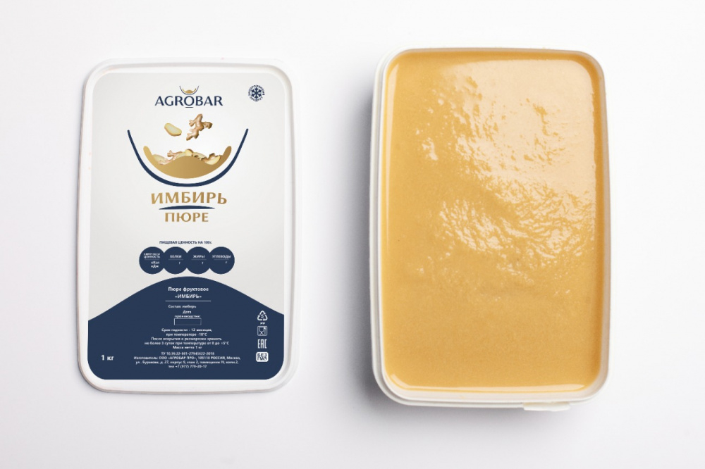 ПЮРЕ АГРОБАР из имбиря 9% сахара Россия, 1 кг