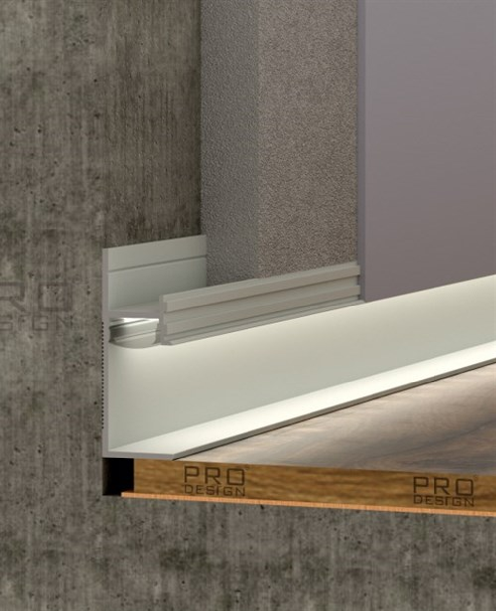 Теневой плинтус скрытого монтажа Pro Design 7210 Анодированный 2700мм