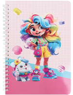 Блокнот 15,5*20,5см. 60л. клетка "Девочка" на спирали DV-15937-2 (Darvish)