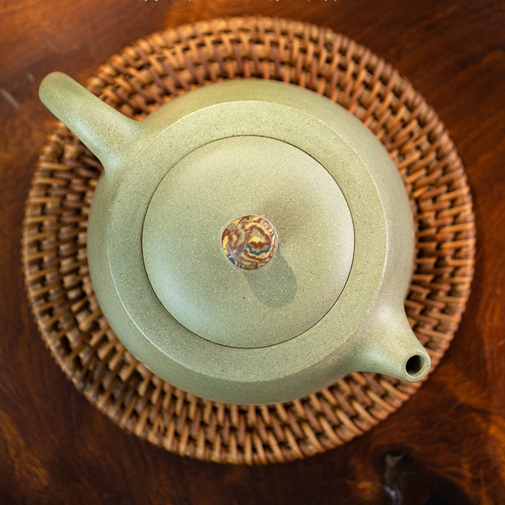 316032 Чайник ИСИН "ЦЗИНЛАНЬ" (Колодец) 180мл, глина зеленый