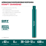 29825-062 Алмазная колонковая сегментная коронка по железобетону