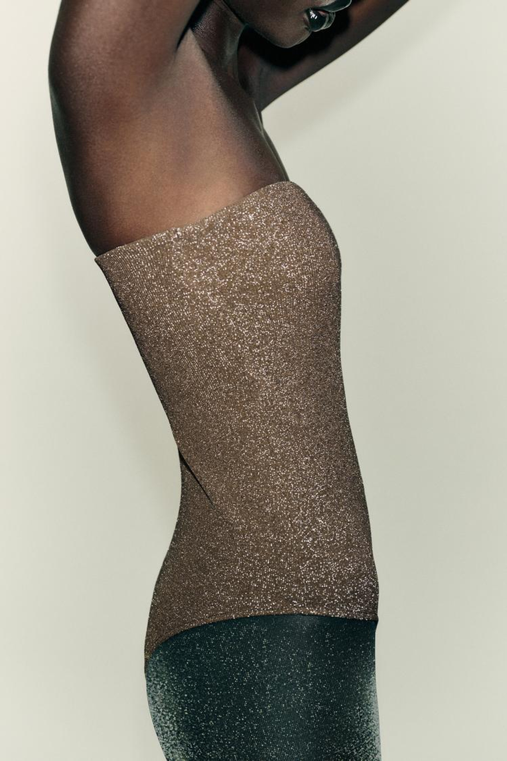 ZARA БОДИ БАНДО С МЕТАЛЛИЗИРОВАННОЙ НИТЬЮ, ЗОЛОТОЙ