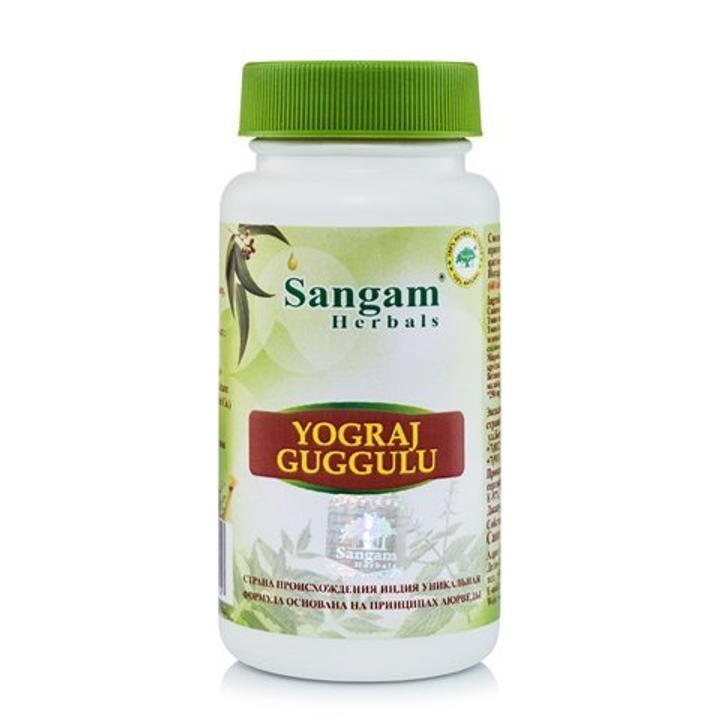 Sangam Herbals Yograj Guggulu Йоградж Гуггулу смесь сухого растительного сырья (750 мг) 60 таб