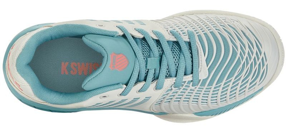 Женские Кроссовки теннисные K-Swiss Express Light 3 HB - blanc de blanc/nile blue/desert flower