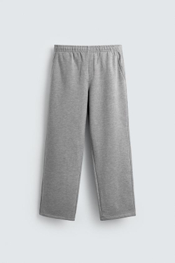 ZARA БРЮКИ-ДЖОГГЕРЫ СТАНДАРТНОЙ ПОСАДКИ, СЕРЫЙ МЕЛАНЖ