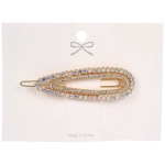 Зажим для волос 1шт на блистере «БИСКВИТ», капля, цвет золото, 6*1.5см