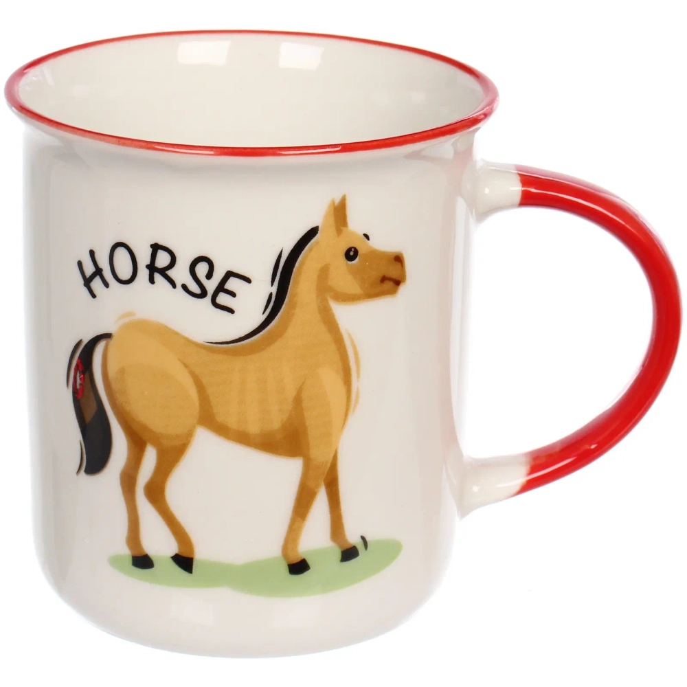 Кружка керамическая 300мл «Игривые кони», микс рисунков