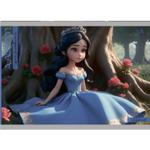 Альбом для рисования 28,5 *19,0 см., 12л., Alingar, на скрепке, мелованный картон (стандарт), 100 г/м2, "Принцессы", 4 дизайна в пленке т/у