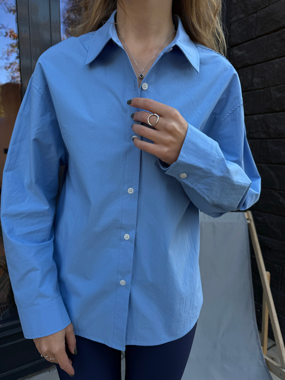Рубашка плотная василек