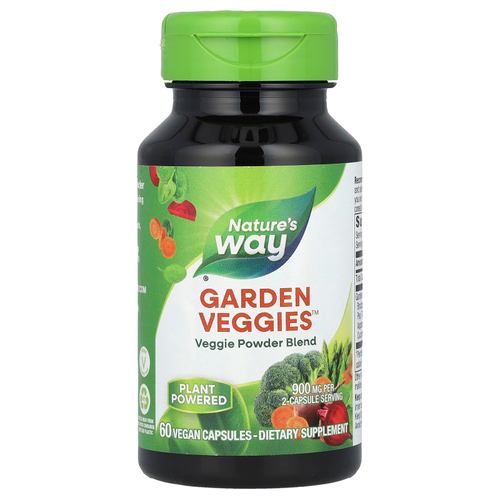 Nature's Way, Garden Veggies™, вегетарианская порошковая смесь, 60 веганских капсул