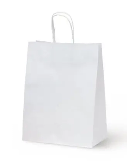 220*120*250 мм Бумажный пакет БЕЛЫЙ с кручеными ручками 250шт/кор.