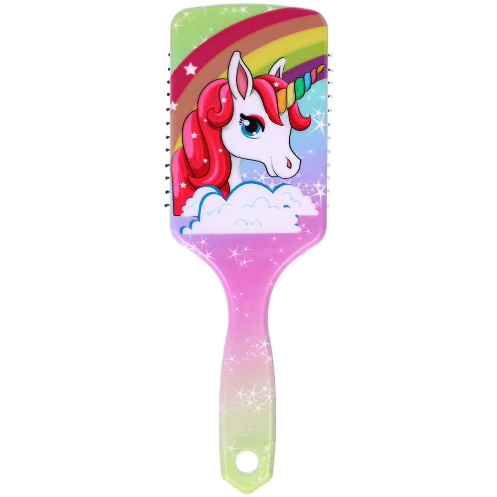 Расческа массажная «ЕДИНОРОЖКИ», микс 4 дизайна, 24*7,5см (PVC упаковка)