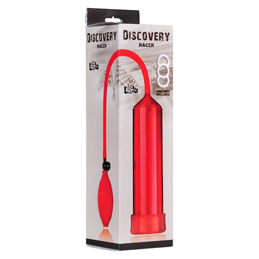 Вакуумная помпа для пениса Discovery Racer (красная) (Цвет: красный)