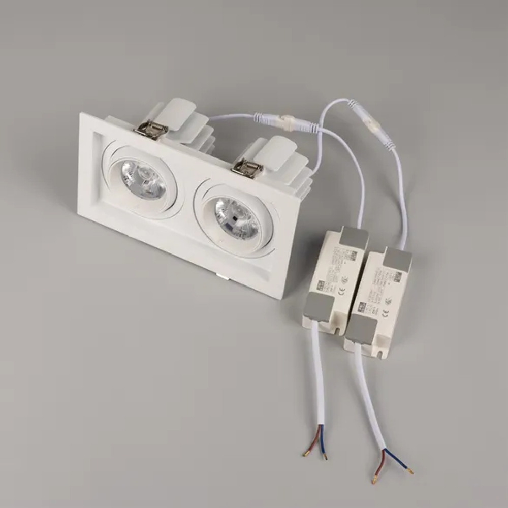 Светильник MS-VORTEX-BUILT-S210x117-2x20W Warm3000 (WH-WH, 20 deg, 230V) (Arlight, IP20 Металл, 5 лет) 057762