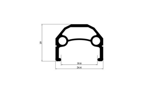 Обод 27.5" TRIX алюминиевый, двойной, 36H, фрезерованный, 584х18.6/24.4х19мм, A/V, анодированный, черный