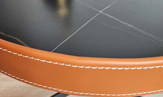 Журнальный столик Doppio Ø81х40 см, черный керамогранит