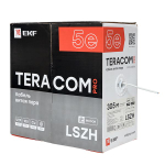 Кабель витая пара TERACOM PRO Cat.5E U/UTP 4 пары solid 24AWG оболочка LSZH нг(А)-HF цвет серый (упак. 305м) (305.00 шт.)