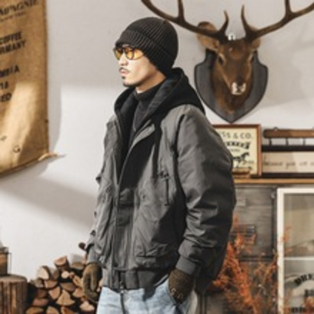 Мужская пуховая куртка из двух частей в стиле американского ретро, зимнее утолщенное пальто с капюшоном из 90% белого утиного пуха, морозостойкое и теплое.