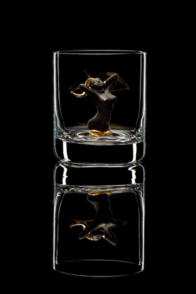 Бокал для виски. Знаки зодиака. Козерог. Чёрный.