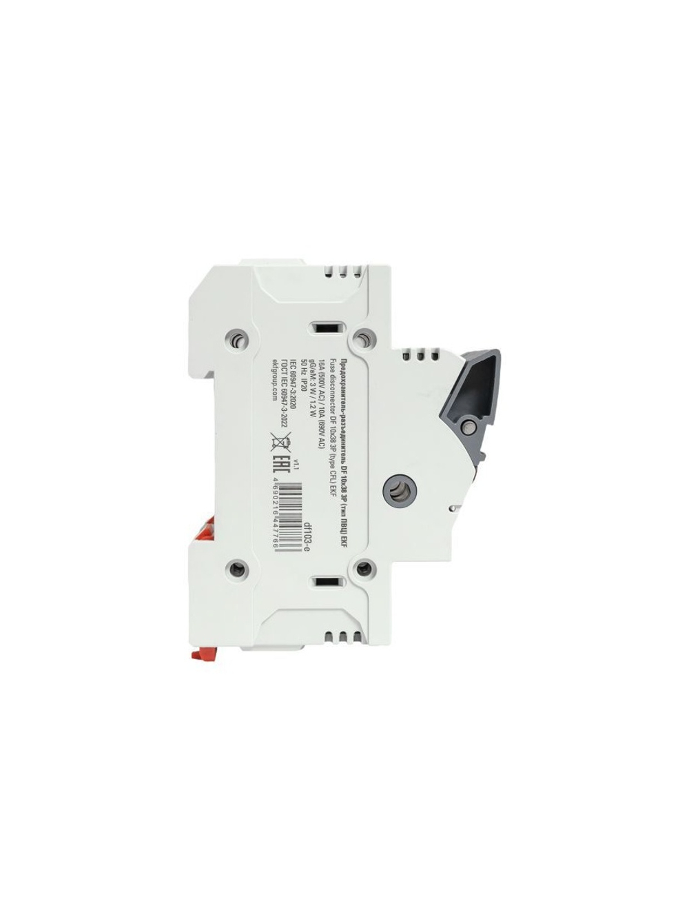 Предохранитель-разъединитель DF 10х38 3п (тип ПВЦ) EKF df103-e
