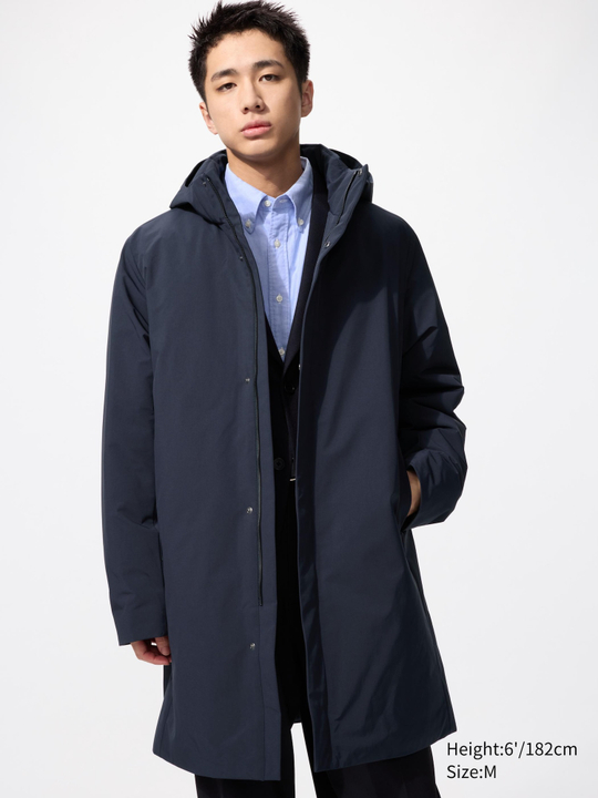 UNIQLO Гибридный переработанный пуховик, темно-синий