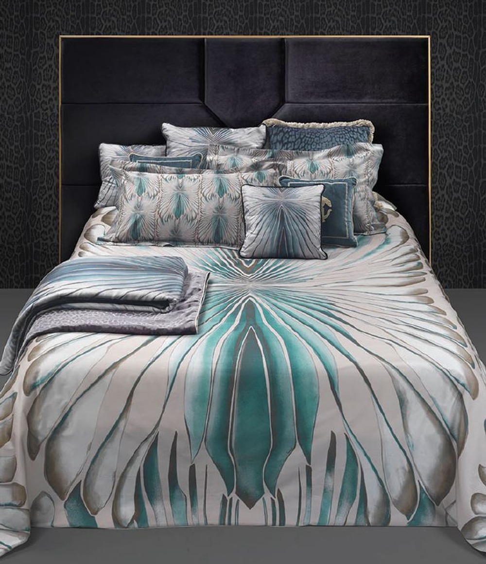 Постельное белье 2 спальное евро Roberto Cavalli Tigresse blue 001