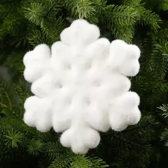 Светодиодная Снежинка 20 см., батарейки CR2032х2, свечение тёплое белое, Luazon Lighting (4843979)