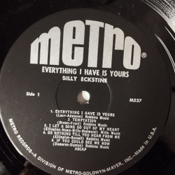Винтажная виниловая пластинка LP Billy Eckstine Everything I Have Is Yours (USA 1965)