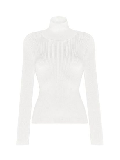 Женский свитер молочного цвета из шелка и вискозы - фото 1
