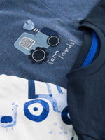 Лонгслив для мальчика Next 642-853, 3 шт., Темно-синий, Белый, Голубой