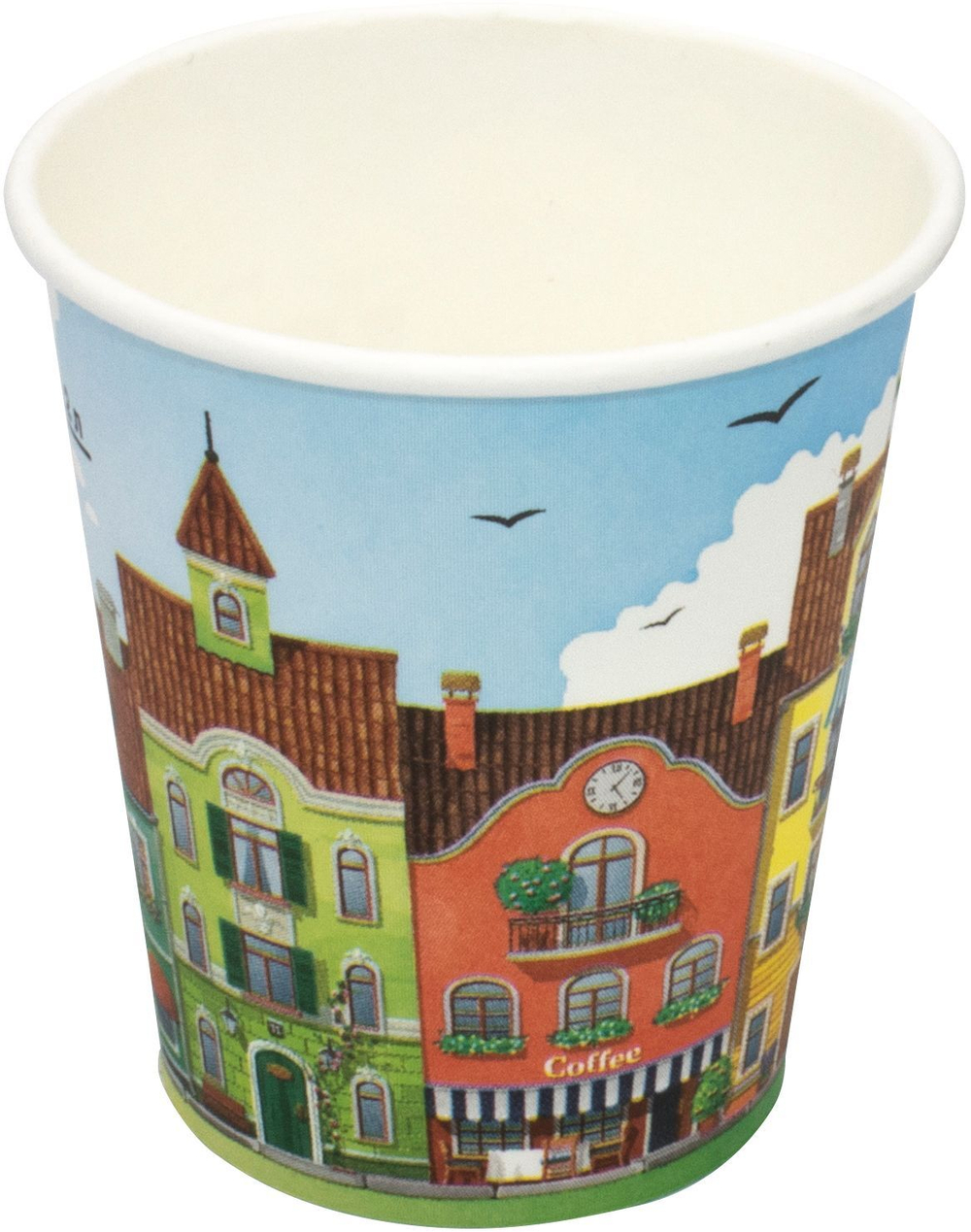 Стаканы бумажные однослойные 200мл "Город" SP9 (50/1000 шт)
