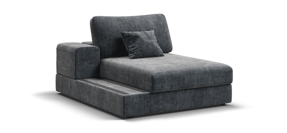 Босс Модуль оттоманка левая Шенилл Глосс карбон