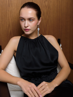 Моносерьга "Flat cross white"