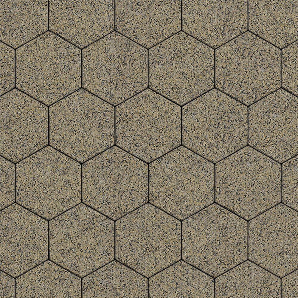 Тротуарная плитка СОТЫ - Гранит+ Желтый с черным