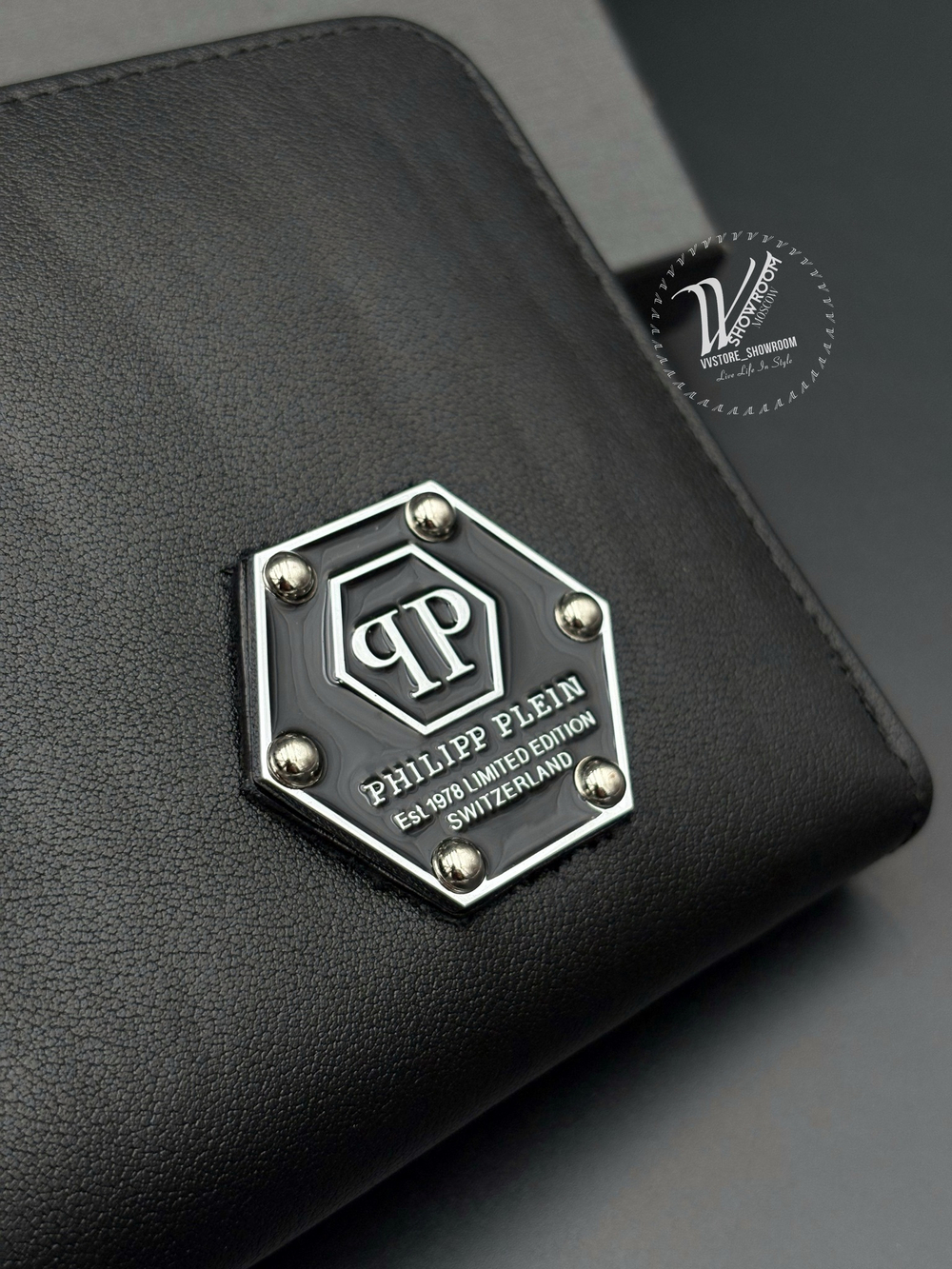 Кошелек на молнии Philipp Plein с фактурным черепом