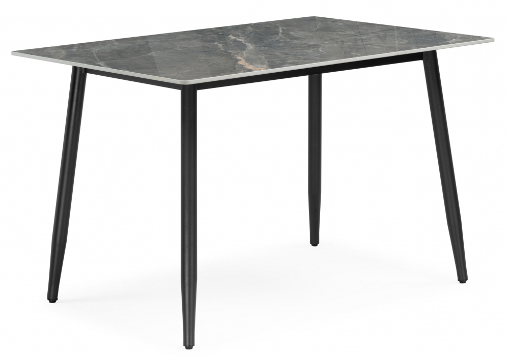 Керамический стол Woodville Rion 120 серый мрамор, черный, ножки черные