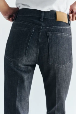 ZARA ДЖИНСЫ BOOTCUT CROPPED С ВЫСОКОЙ ПОСАДКОЙ — ZW COLLECTION, СЕРЫЙ