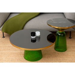 Столик кофейный Berg Odd 75см черный/зеленый