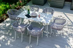 "Руссо" обеденный стол из HPL 150х80см, цвет "молочный"