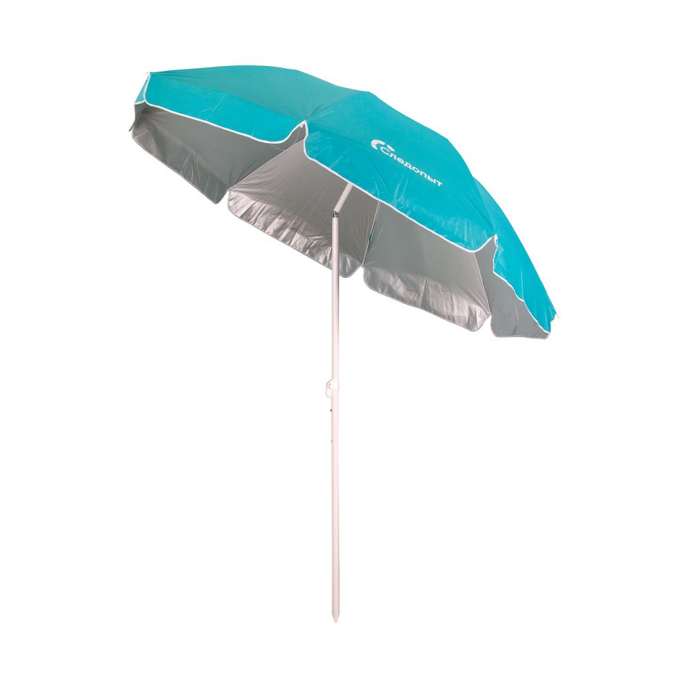 Зонт пляжный СЛЕДОПЫТ с наклоном, d - 210см, h - 220см, d штока 28/32мм, Oxford 210D, цв. голубой/10