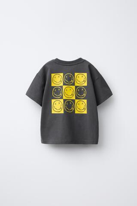 ZARA ФУТБОЛКА С ПРИНТОМ NIRVANA ®, АНТРАЦИТОВО-СЕРЫЙ