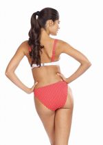 Раздельный купальник с элементами в горошек (Размер: 85C/42) (Цвет: красный с белым)