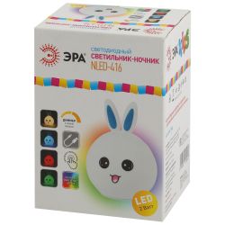 Ночник - светильник светодиодный ЭРА NLED-416-2W-BU аккумуляторный мягкий силиконовый белый с синим